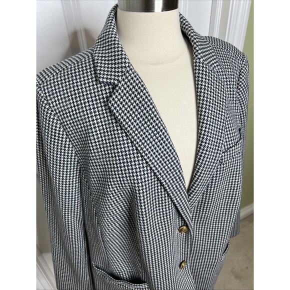 Talbots Woman Petite Aberdeen Blazer Jacket 22WP Houndstooth Career Work Wear - Picture 2 of 15